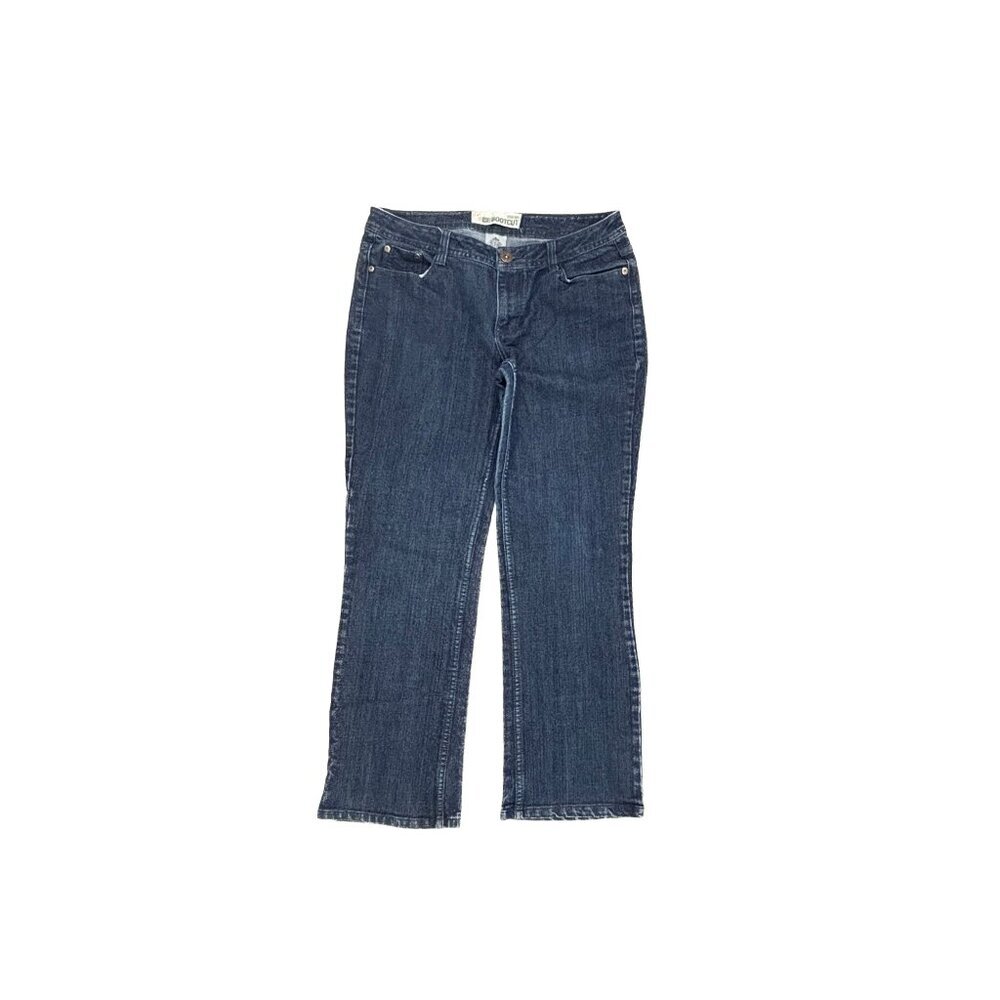 Faded Glory Bootcut Below Waist Women's size 8P Dark Wash Blue Denim jeans